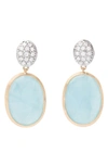 Marco Bicego Siviglia Aquamarine & Pavé Diamond Drop Earrings In Yl/ Wh Gold