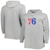 Fanatics Men's  Heather Gray Philadelphia 76ers Big And Tall Pullover Hoodie In Heather Gray