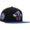 Mitchell & Ness Men's  Black, Royal Philadelphia 76ers Side Core 2.0 Snapback Hat In Black