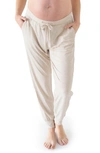 Kindred Bravely Tapered Maternity Lounge Joggers In Oatmeal Heather