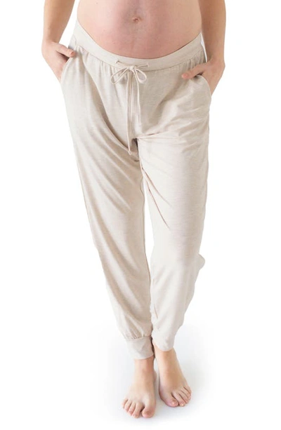 Kindred Bravely Tapered Maternity Lounge Joggers In Oatmeal