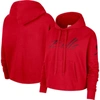 NIKE NIKE RED CHICAGO BULLS SPLIT FLIP COURTSIDE CROPPED PULLOVER HOODIE