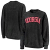 PRESSBOX PRESSBOX BLACK GEORGIA BULLDOGS COMFY CORD VINTAGE WASH BASIC ARCH PULLOVER SWEATSHIRT