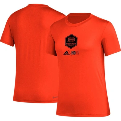 Adidas Originals Adidas Orange Houston Dynamo Fc Aeroready Club Icon T-shirt