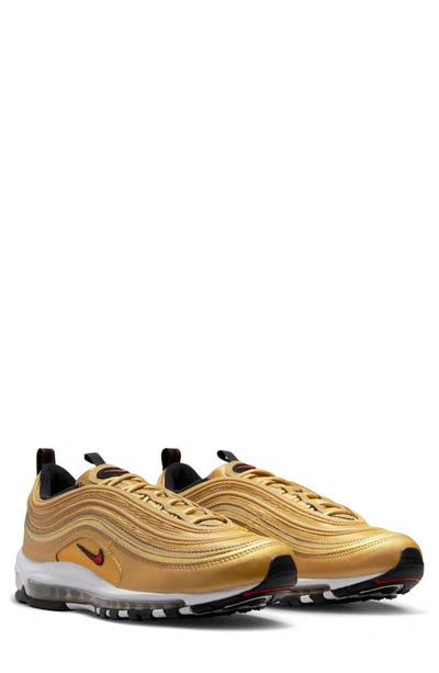 Nike Air Max 97 Sneaker In Metallic Gold/ Varsity Red