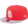 New Era Men's  Red, Lavender St. Louis Cardinals Spring Color Two-tone 59fifty Fitted Hat In Red