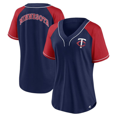 Fanatics Branded Navy Minnesota Twins Ultimate Style Raglan V-neck T-shirt