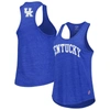 League Collegiate Wear Heather Royal Kentucky Wildcats Two-hit Intramural Tri-blend Scoop Neck Racer In Heather Royal
