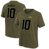 NIKE YOUTH NIKE JUSTIN HERBERT OLIVE LOS ANGELES CHARGERS 2022 SALUTE TO SERVICE NAME & NUMBER T-SHIRT