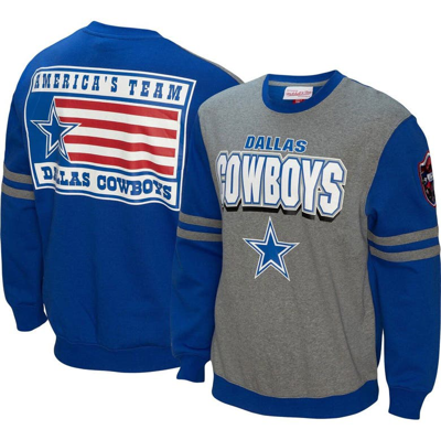 Mitchell & Ness Royal Dallas Cowboys All Over 2.0 Pullover Sweatshirt