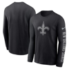 Nike Men's Rflctv Logo (nfl New Orleans Saints) Menâs Long-sleeve T-shirt In Black