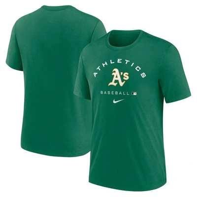 Nike Men's Kelly Green Oakland Athletics Authentic Collection Tri-blend Performance T-shirt