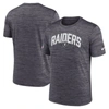 NIKE NIKE BLACK LAS VEGAS RAIDERS SIDELINE VELOCITY ATHLETIC STACK PERFORMANCE T-SHIRT