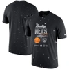 Nike Black Brooklyn Nets Courtside Splatter T-shirt In Black