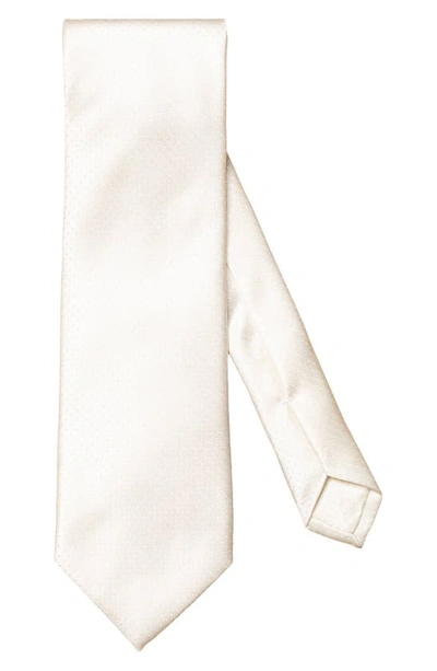 Eton Men's Pin-dot Silk Jacquard Tie In White