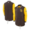 NIKE NIKE BROWN SAN DIEGO PADRES AUTHENTIC COLLECTION DUGOUT PERFORMANCE FULL-ZIP JACKET