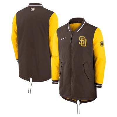 Nike Men's  Brown San Diego Padres Authentic Collection Dugout Performance Full-zip Jacket