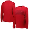 PRESSBOX PRESSBOX RED GEORGIA BULLDOGS SURF PLUS SIZE SOUTHLAWN WAFFLE-KNIT THERMAL TRI-BLEND LONG SLEEVE T-S