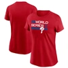 NIKE NIKE RED PHILADELPHIA PHILLIES 2022 WORLD SERIES AUTHENTIC COLLECTION DUGOUT T-SHIRT