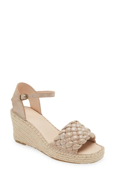 Chocolat Blu Irina Espadrille Platform Wedge Sandal In Champagne Leather