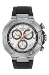 Tissot Men's Swiss Chronograph T-race Black Strap Watch 45mm In Black
