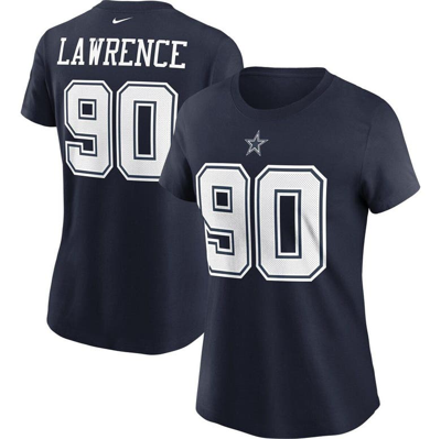 Nike Women's  Demarcus Lawrence Navy Dallas Cowboys Name And Number T-shirt