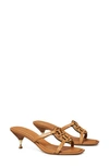 Tory Burch Geo Bombe Miller Kitten-heel Sandals In Caramel Corn