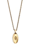 ALEXANDER MCQUEEN SKULL REVERSIBLE SIGNET PENDANT NECKLACE