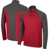 Colosseum Men's  Cardinal, Charcoal Arkansas Razorbacks Two Yutes Raglan Quarter-zip Windshirt In Cardinal