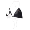 G-iii 4her By Carl Banks Women's  Black, White Miami Hurricanes Play Action Bikini Top In Black