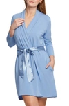 Fleur't Iconic Silk Tie Robe In Hampton Blue