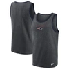 Nike Heathered Charcoal New England Patriots Tri-blend Tank Top In Heather Charcoal