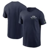 NIKE NIKE NAVY SEATTLE SEAHAWKS SIDELINE INFOGRAPH LOCKUP PERFORMANCE T-SHIRT