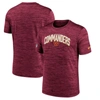 NIKE NIKE BURGUNDY WASHINGTON COMMANDERS SIDELINE VELOCITY ATHLETIC STACK PERFORMANCE T-SHIRT