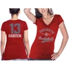 Majestic Women's  Threads James Harden Red Houston Rockets Name & Number Tri-blend T-shirt In Red