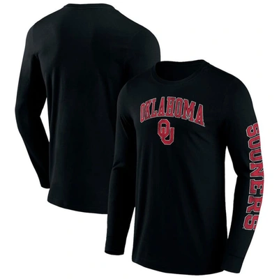Fanatics Branded Black Oklahoma Sooners Distressed Arch Over Logo 2.0 Long Sleeve T-shirt