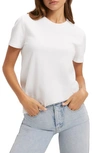 Good American Rhinestone Embellished Crewneck Short Sleeve T-shirt In White001