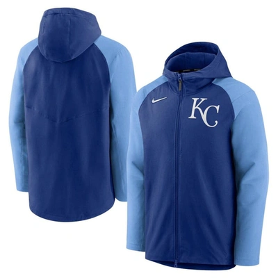 Nike Men's  Royal, Kansas City Royals Authentic Collection Full-zip Raglan Hoodie Performance Jacket