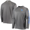 Columbia Heathered Charcoal Kentucky Wildcats Pfg Terminal Tackle Raglan Omni-shade Long Sleeve T-sh In Heather Charcoal