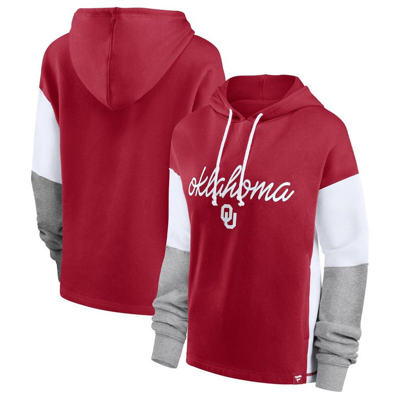 Fanatics Branded Crimson Oklahoma Sooners Play It Safe Colorblock Pullover Hoodie