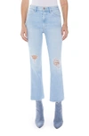 MOTHER THE HUSTLER HIGH WAIST ANKLE FRAY JEANS