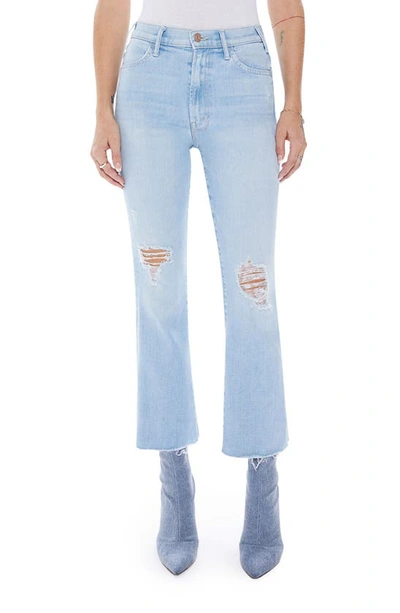 Mother The Hustler High Waist Ankle Fray Jeans In Not So Chill Pill