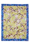Dries Van Noten Mixed Floral Prints Cotton Scarf In Multi Blue