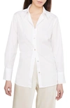 Vince Tie-back Cotton Button-front Shirt In Optic White