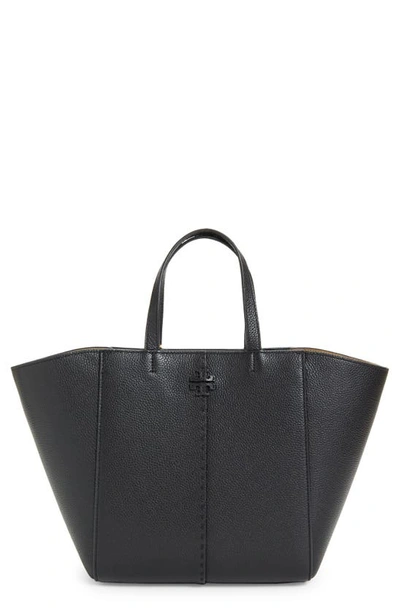 Tory Burch Mcgraw Leather Tote In Black