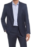 Hugo Boss Boss Slim Fit Solid Wool Suit Jacket In Navy