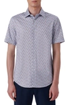 BUGATCHI BUGATCHI OOOHCOTTON® ABSTRACT PRINT SHORT SLEEVE BUTTON-UP SHIRT