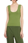 Vince Scoop-neck Tank Top In Green