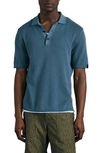 Rag & Bone Men's Harvey Knit Polo Shirt In Blue