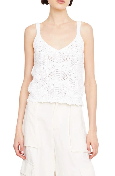 Vince Lace Stitch Tank In Optic Whit